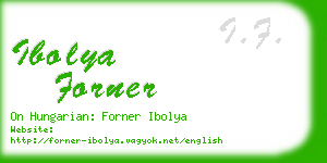 ibolya forner business card